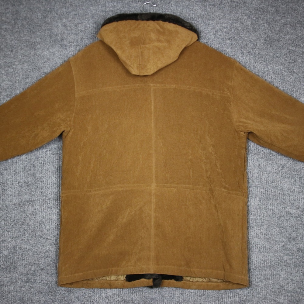 Vintage Gallery‎ Faux Fur Trim Coat Jacket Womens XL Brown Cozy Warm Winter - Picture 6 of 7